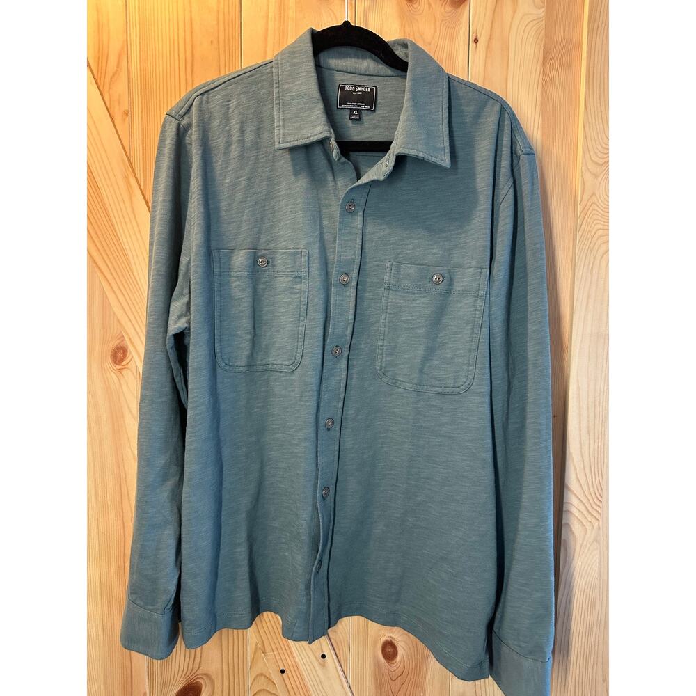 Todd Snyder Long-Sleeve Slub Jersey Camp Shirt - Size XL - Picture 3 of 12
